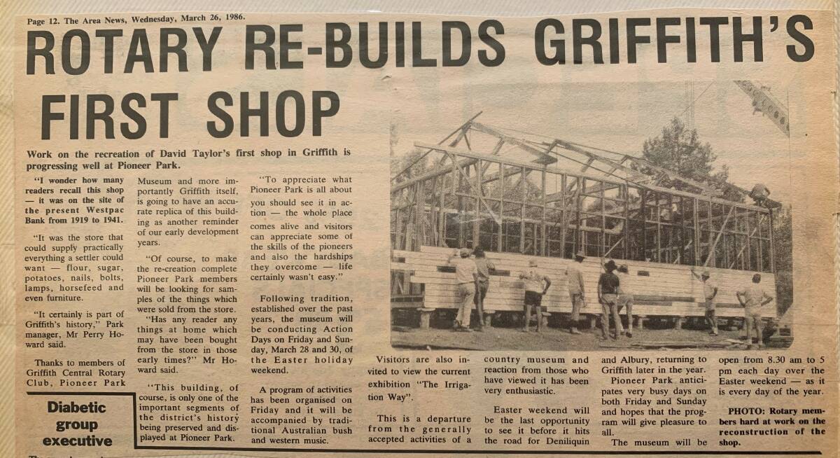 The Area News article dated March 26, 1986.