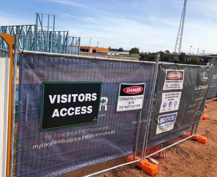 CEASED: Work on the new ambulance station appears halted, however NSW Department of Health Infrastructure reassures construction is on track for end of year completion. PHOTO: Jacinta Dickins.