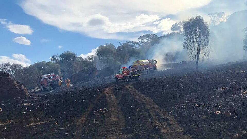 SUSPICIOUS: A grass fire at Scenic Hill on Saturday is being treated as suspicious. Picture: Fire & Rescue NSW Station 311 Griffith