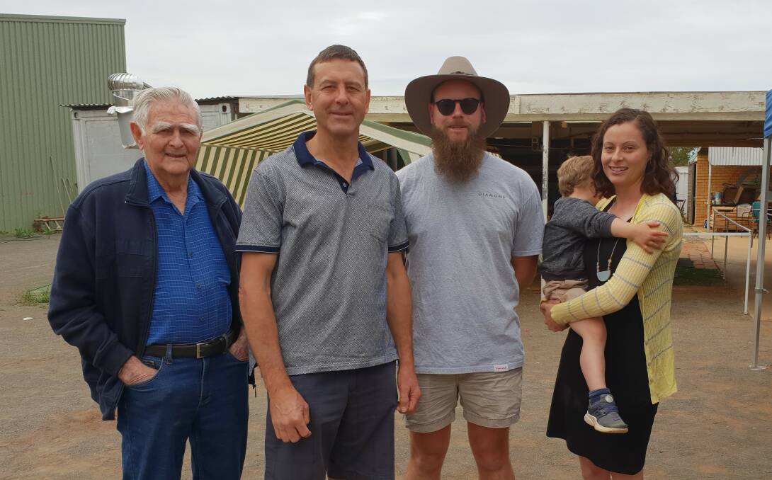 Four generations of the Niven family together for Grandparents' Day at Griffith Shed For Men. Picture: Supplied.