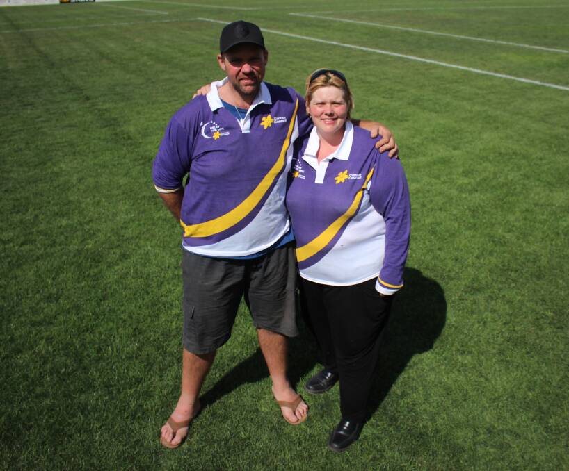 TOGETHER:Brother-sister duo Kevin Harris and Rachel Keenan were part of the 'Keeno Jumping Castle' team for 2019's Relay for Life in Griffith. PHOTO: Jacinta Dickins