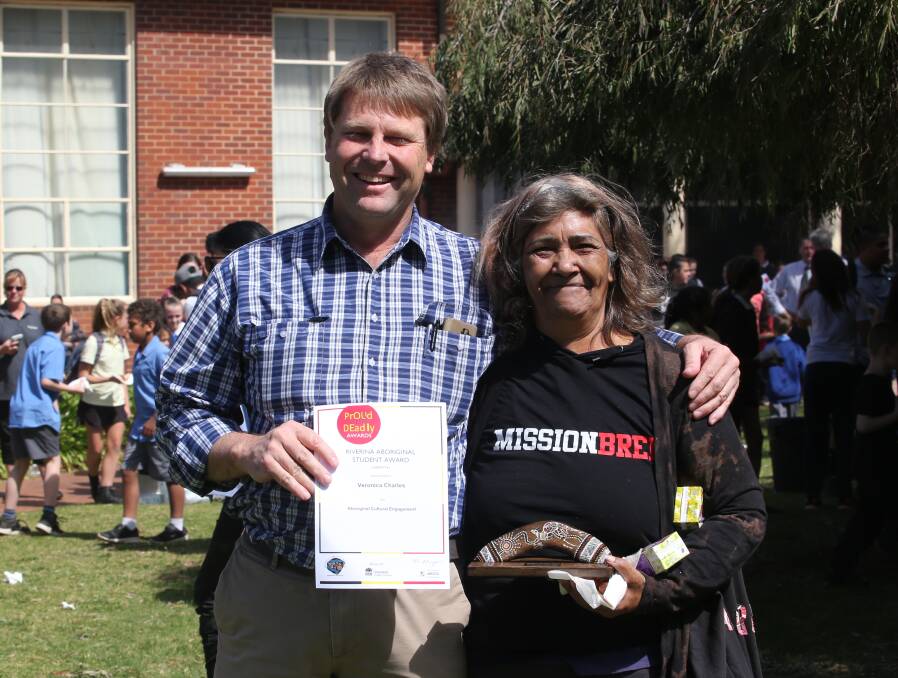 Member for Murray Austin Evans and proud grandmother Veronica Collins, who came to see her three grandchildren receive awards. Picture: Anthony Stipo.
