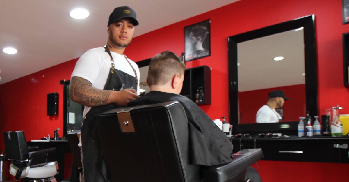 HELPING HOME: Fresh Cutz Barber Shop manager Chris Tomi is counting on the Griffith community to help Samoa. PHOTO: Jacinta Dickins