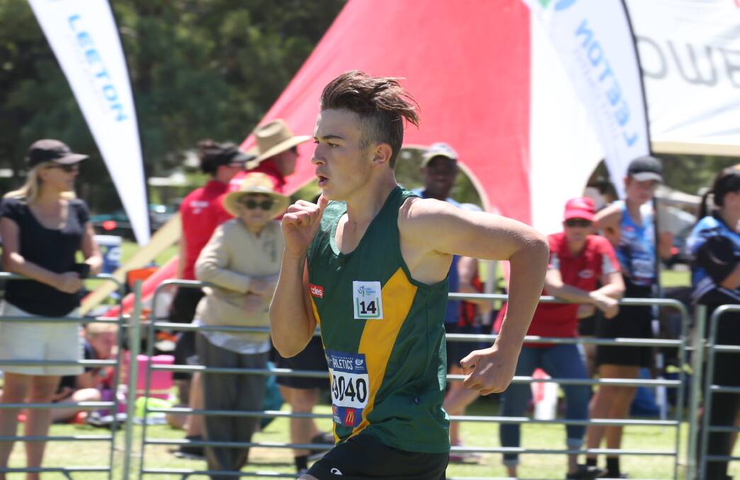 IN THE RUNNING: Chaise Sergi came away with a number of wins by himself, and will also join his senior boys relay team at the State Championships. Picture: Anthony Stipo