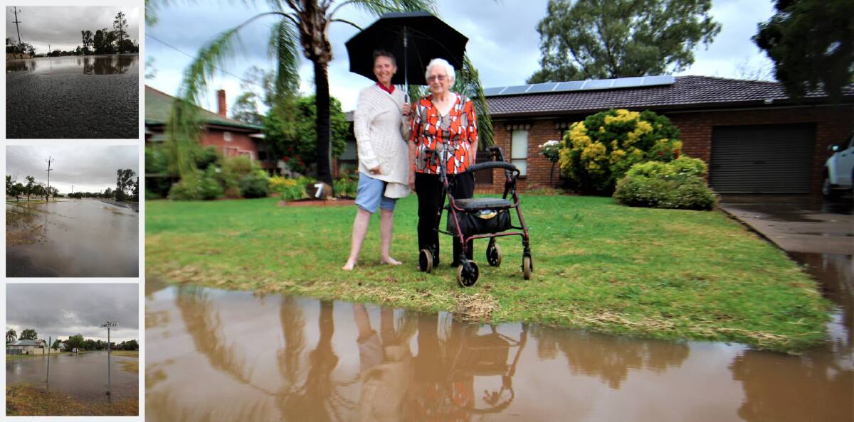 DRAINED: Yenda residents Chris Leaver and Gladys Cannard are happy it rained, but are concerned over the high water levels. PHOTO: Jacinta Dickins