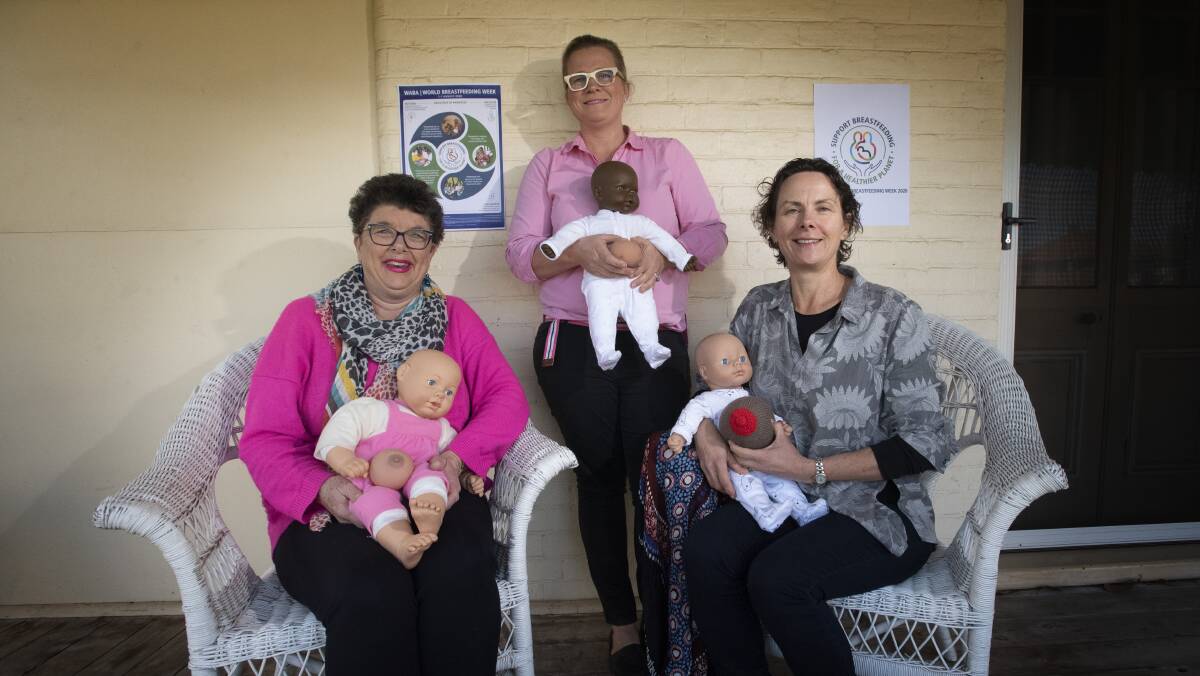 FEED TO SAVE: Sleep Effect's Kate Ross (back) with internationally certified lactation consultants Maria Ryan and Maryann Murdoch want New England mothers to seek support with breastfeeding. Photo: Peter Hardin