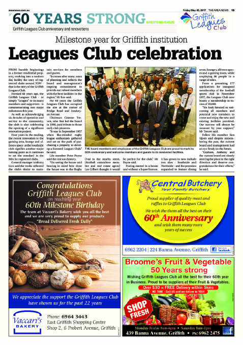 Griffith Leagues Club – 60 years | Interactive