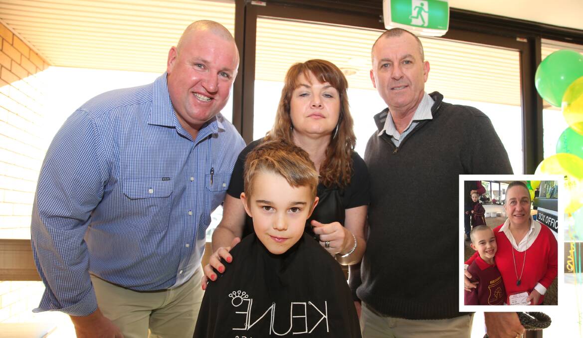 CHOP FOR A CAUSE: Doug Curran, Darrelea Curran, Max Turner with Kai Grady, seven years old. INSERTED:  Kai Grady with his grandmother Kirsty McKenzie.
