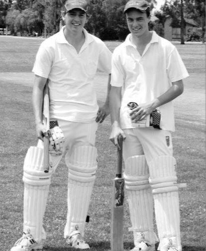 2008: Nomad’s Josh Shaw (left) and Tom Fuller knocked over Coro for only 11 and scored the runs insde two overs at Collina on Saturday. Picture: Eleisha Maddison
