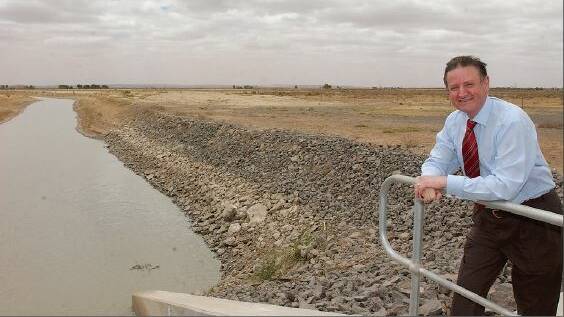 2002: Minister for Land and Conservation, John Aquilina, announced the finalisation of the Murrumbidgee River water sharing plan on the banks of Barren Box Swamp, Griffith. Picture: MICHAEL KELLY
