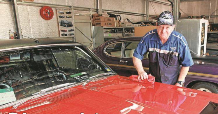 2013: Greg Salvestro shines his 1967 Ford Mustang Deluxe Coupe in preparation for this weekend's Riverina Motor Show. Picture: Anthony Stipo
