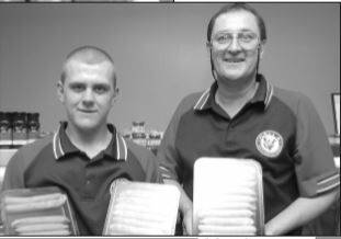 2003: Nathan McMahon and Glen Hall from Hall’s Butchery, Hanwood were proud to be recognised in the NSW Sausage King awards. Picture: MICHAEL KELLY