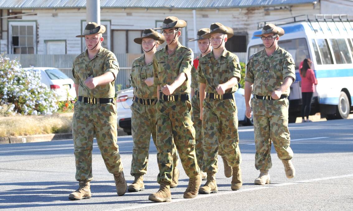 HONOUR: Members of the Australian Army Cadets march in Whitton. Picture: Ben Jaffrey