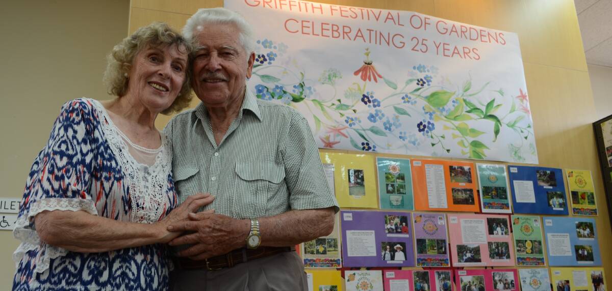 TRAILBLAZERS: Joy and Bruno Plos prepare for what could be their last every Griffith Festival of Gardens. Picture: Ben Jaffrey.