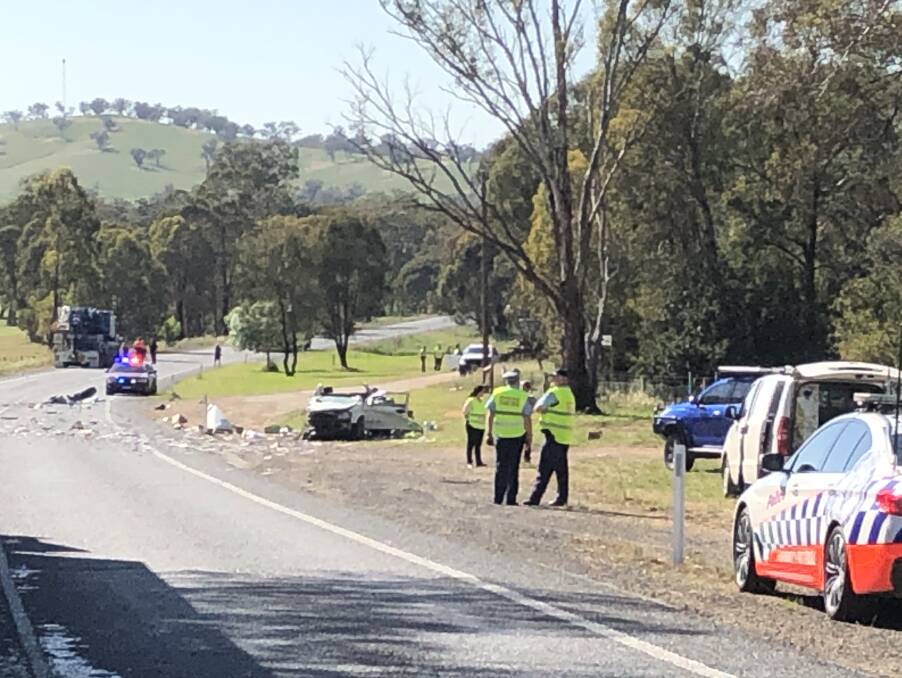Emergency services rushed to the scene of a crash on Wednesday morning. Picture: Les Smith 