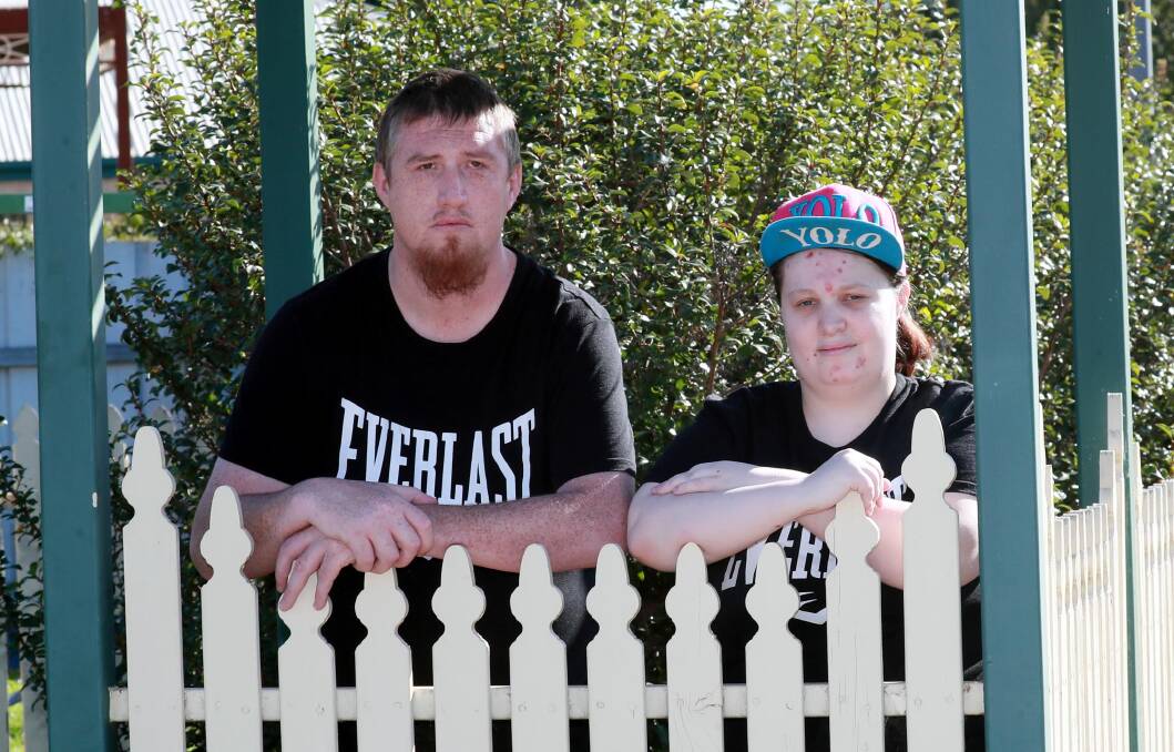 HORRIBLE EXPERIENCE: Kevin Lamont, 32, and Karise Livingstone, 22, were at a Wagga supermarket on Friday when they were fined $1000 each, leaving them both shaken. Picture: Les Smith 