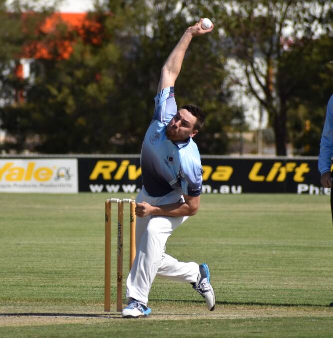 FIRING ONE DOWN: Diggers' Ben Watts rolls his arm over in Diggers last match almost a month ago against Coro. PHOTO: Shaun Paterson