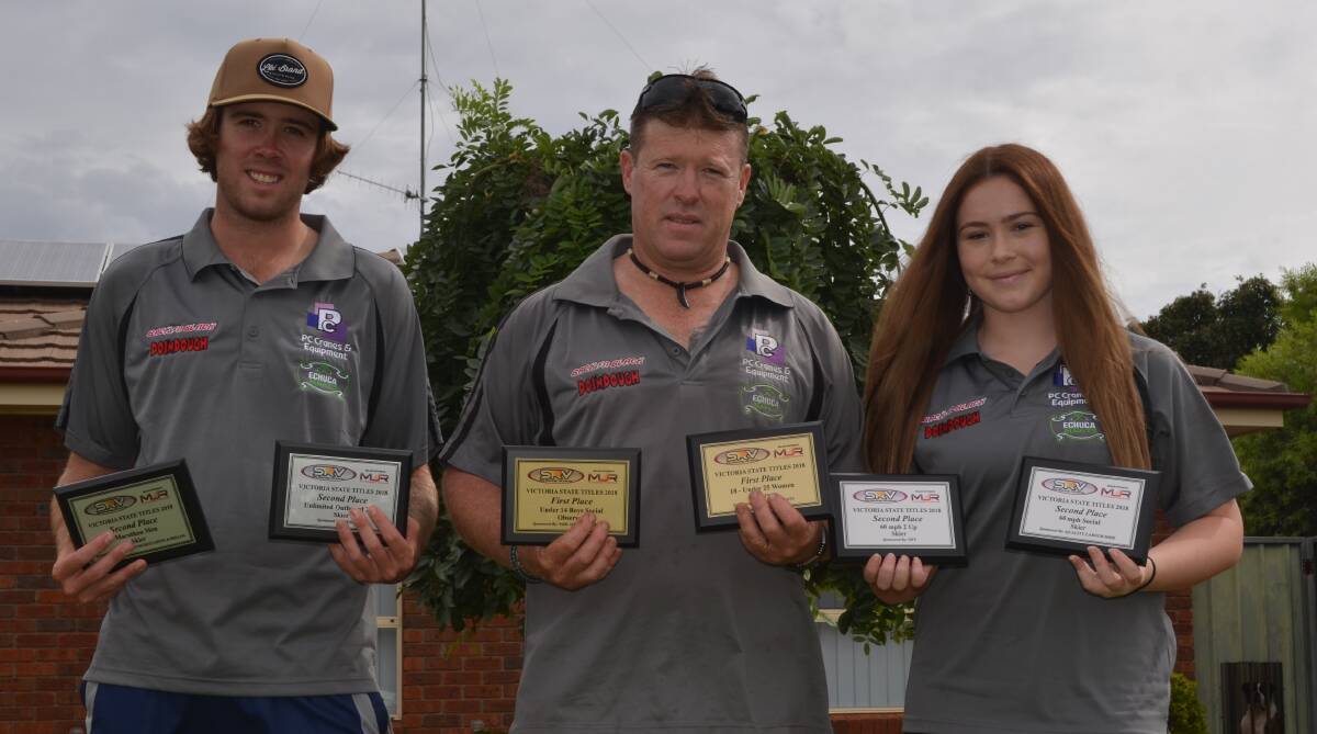 PLENTY OF SUCCESS: Jess, Mark and Dannielle Spencer had a great weekend out on the water at the Victorian State Titles. Picture: Liam Warren