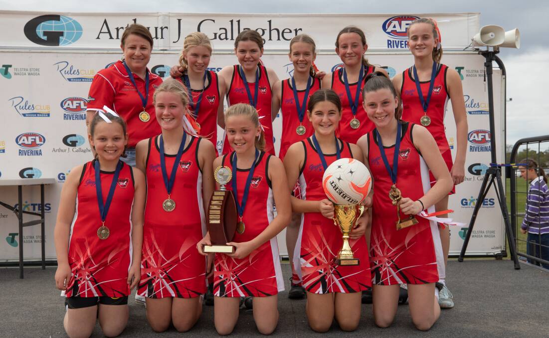 CHAMPIONS: The Griffith Swans under 13s netball side took the trophy home in 2019. PHOTO: Andrew McLean