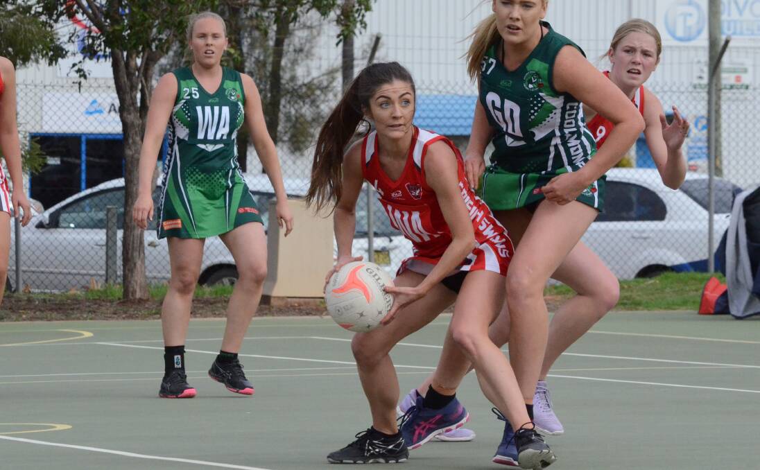 Georgia Fuller in action for the Griffith Swans against Coolamon last season. PHOTO: Liam Warren