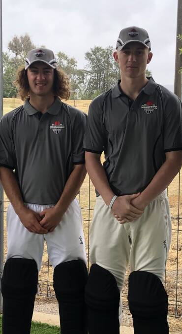 REPRESENTING: Griffith's Dean Bennett and Hay's Digby Lilburne represented Murrumbidgee as part of the Riverina side at the Country Colts championship. PHOTO: Louise Bennett