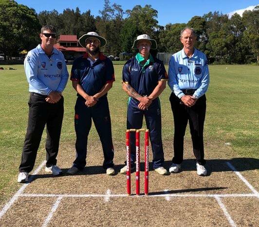 TOUGH OUTING: Griffith's Brenton Harrison (left) was in charge as Riverina, led by Theo Valeri. played Western. PHOTO: County Cricket NSW