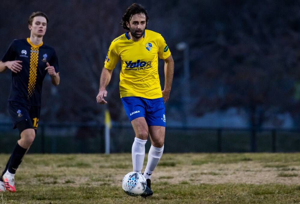 UNDER A CLOUD: Andrew Vitucci will be given until Saturday morning to prove his fitness ahead of Yoogali SC's clash with O'Connor Knights. PHOTO: Andrew McLean