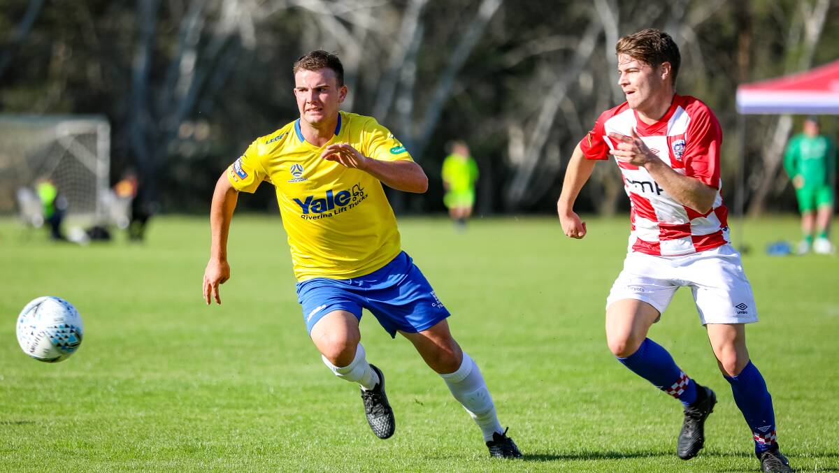 Yoogali SC's Jacob Donadel will face a late fitness test after jarring his knee against O'Connor Knights. PHOTO: Andrew McLean