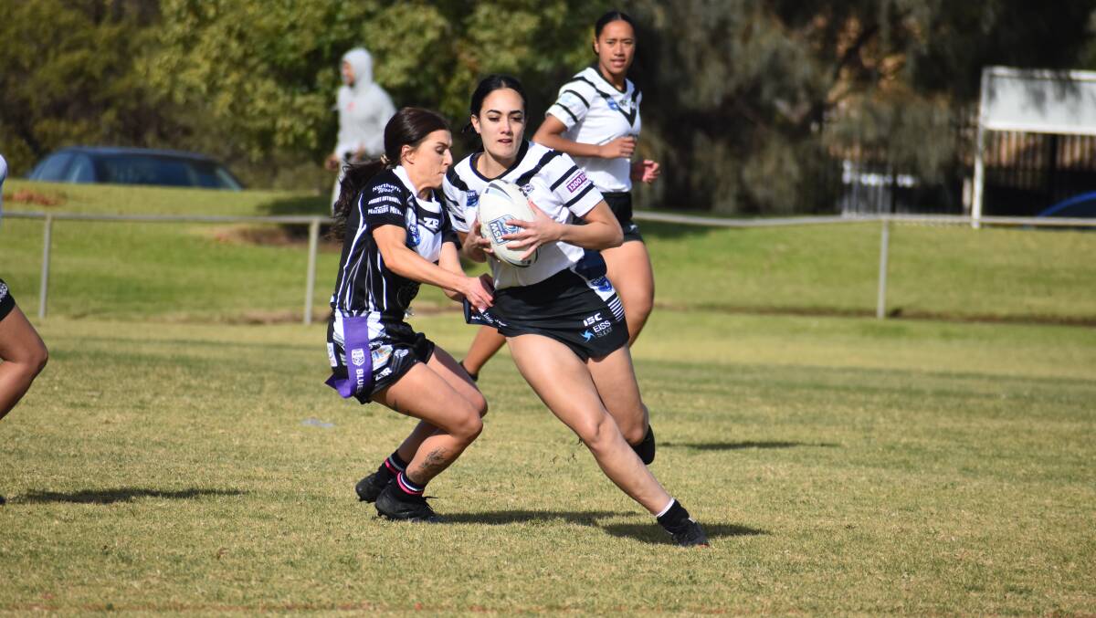 BIG RETURN: Black and Whites' Lily-Belle Misiloi scored a hat-trick on her return to the side against Hay on Saturday. PHOTO: Liam Warren