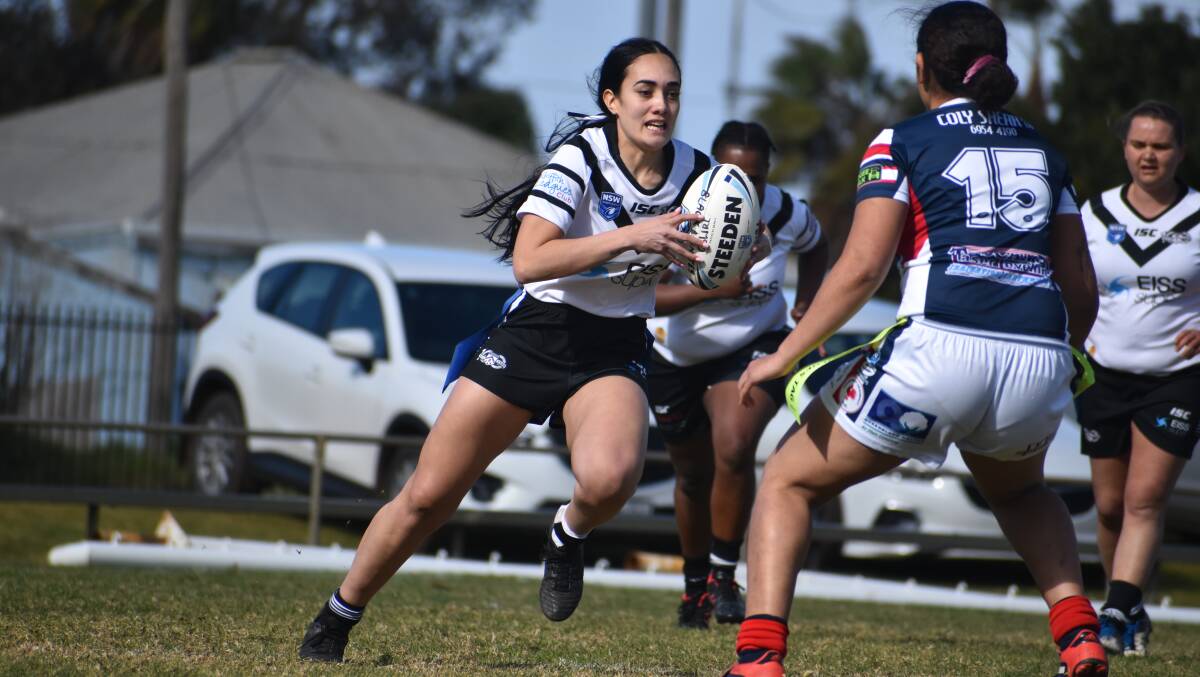 FINE FORM: Lily-Belle Misiloi scored three tries to set the Blacks and Whites up for a big win against a top three rival in DPC. PHOTO: Liam Warren