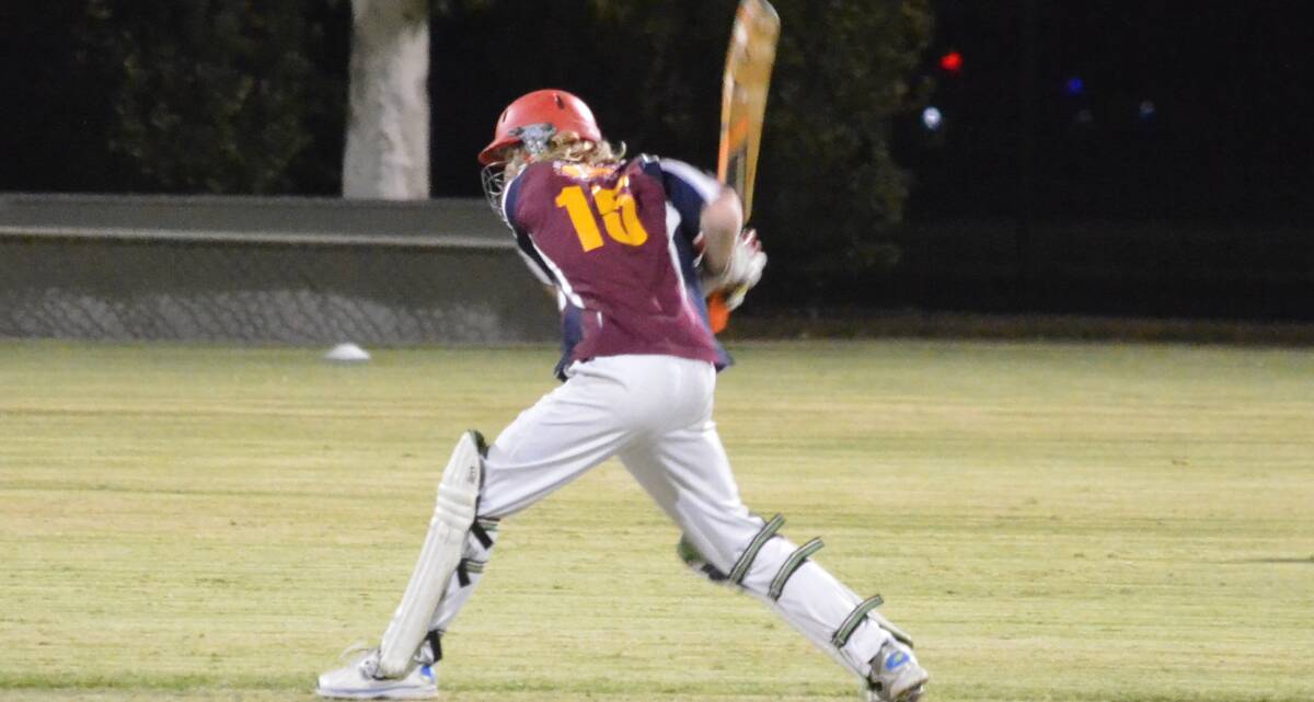TOP SCORER: Sam Breed gave Coly a chance with 26 runs in their narrow loss to Hanwood under lights at Exies Oval. PHOTO: Jacinta Dickins