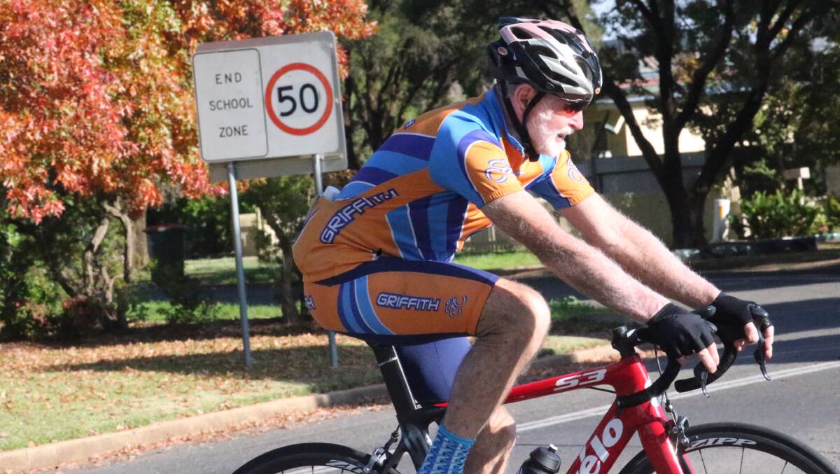 STRONG PERFORMANCE: Dick Hoare was on hand to help the Griffith Cycle Club finish third in the NSW Club Championship in Cootamundra over the weekend. PHOTO: Anthony Stipo