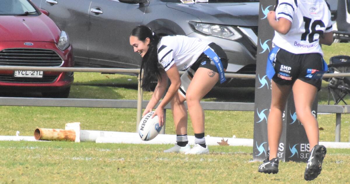 RUN AWAY: Lily-Belle Misiloi crossed for four tries as the Black and Whites came away with a commanding victory. PHOTO: Liam Warren
