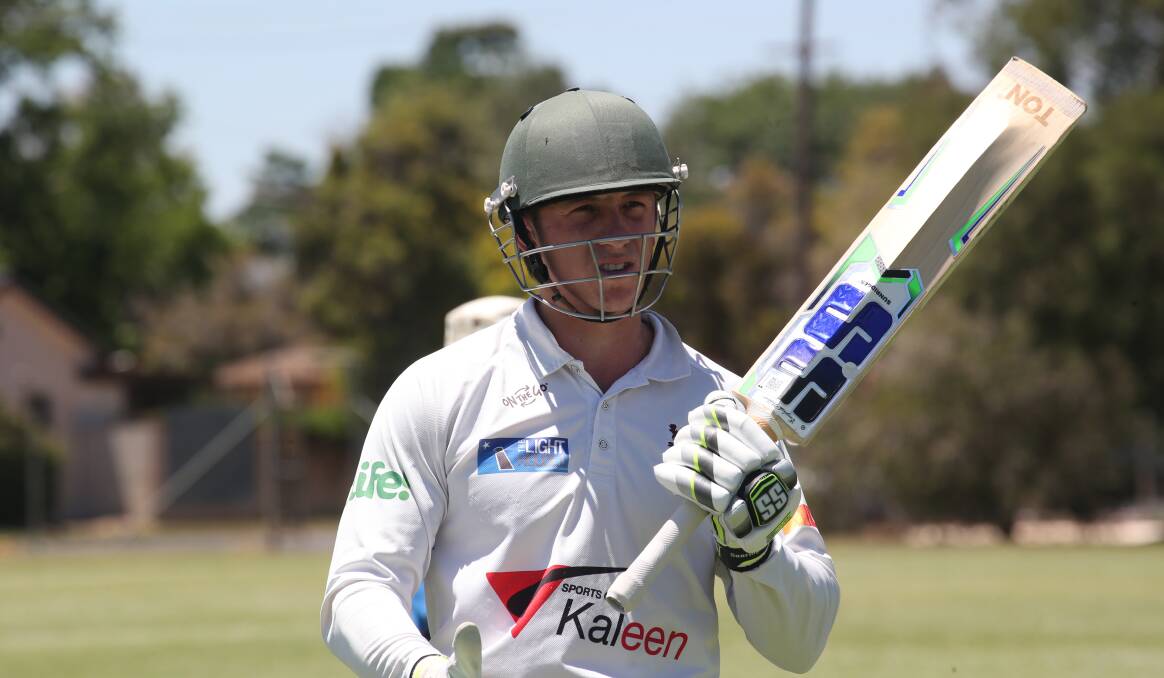 CAPTAIN'S KNOCK: Diggers' Theo Valeri was the rock in his side's innings against Hanwood. Picture: Anthony Stipo.