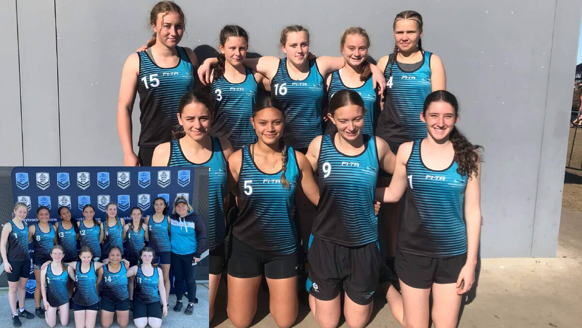 COMPETITIVE: Murrumbidgee Regional High School's girls touch sides that played at the NSW Touch Football School Championship. PHOTOS: Supplied