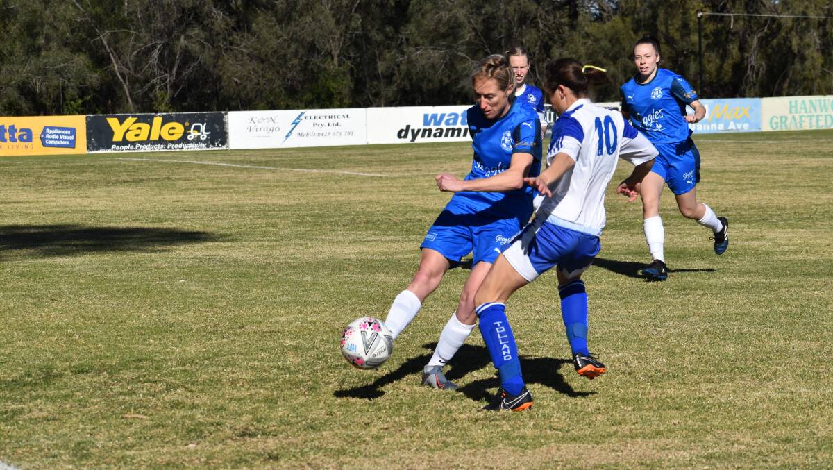INJURY: Kandice Bertoldo went down with a quad injury during her side's clash with Cootamundra. PHOTO: Liam Warren