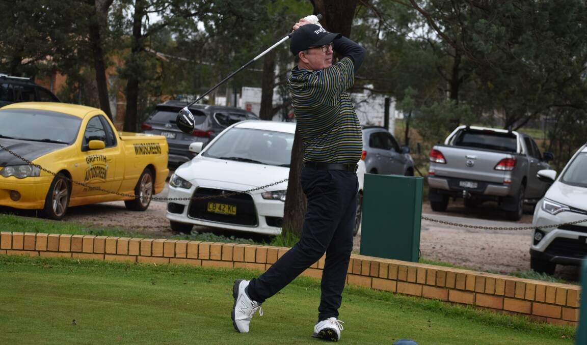 CLOSE: Col Vearing finished runner up along side Jason Magoci in the Griffith Laundry Services 4 Ball 36 Hole Stroke Championship on Saturday. PHOTO: Liam Warren