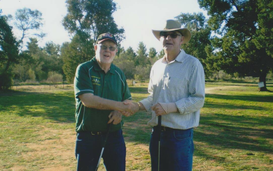 HISTORY: Ray Christoff (left) and John Blunden (right) who played together 50 years ago and played together again on the 50th year anniversary.