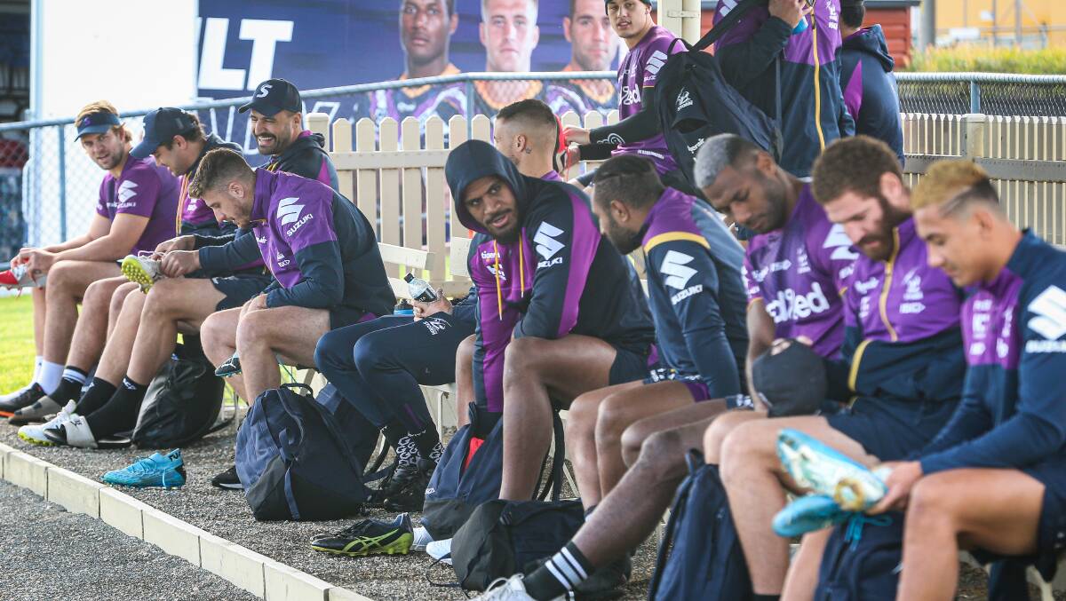 DON'T COUNT OUT THE STORM: Melbourne prepare for training during their time in Albury. Speedy said you can never count them out in the premiership race. PHOTO: James Wiltshire