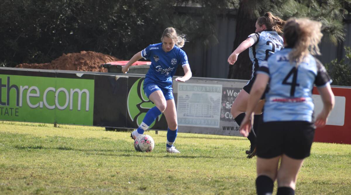GREAT SEASON: Airlee Savage continued her great goal scoring form to help Hanwood take the three points against Cootamundra. PHOTO: Liam Warren