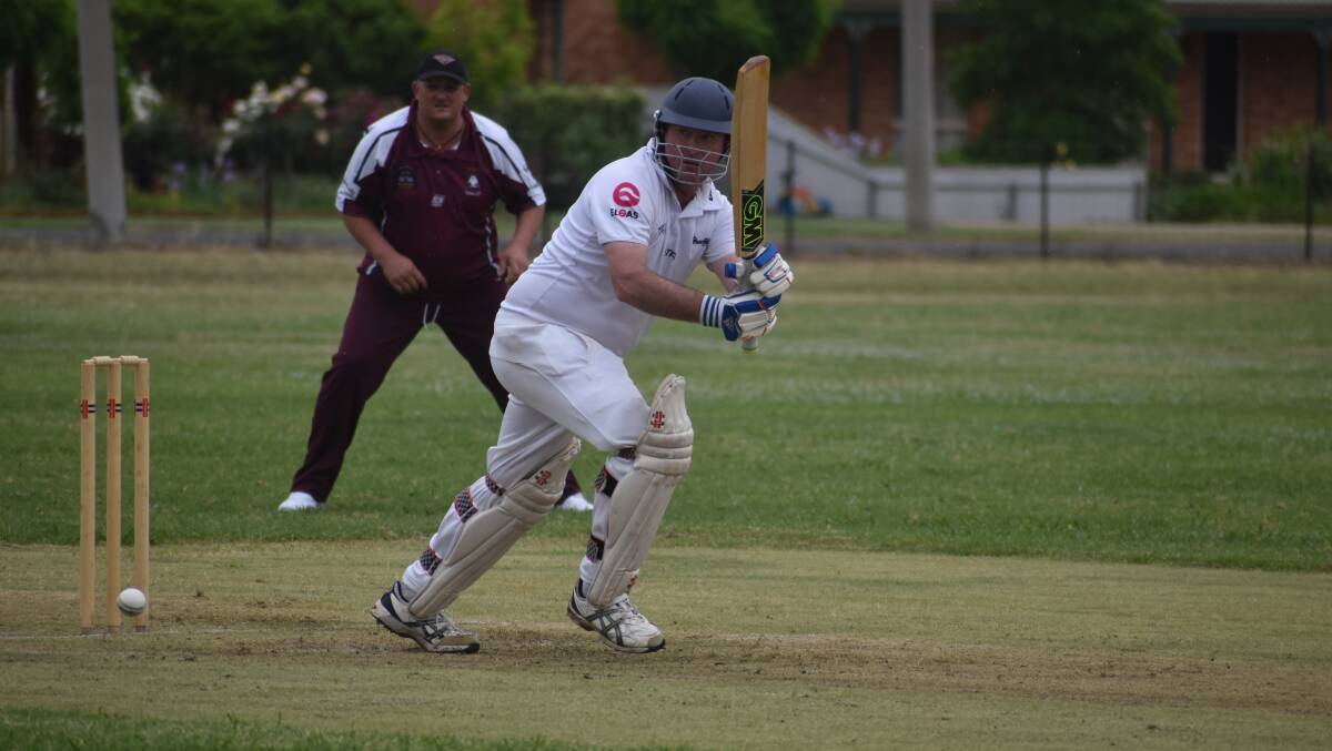Brett Hazelmen picked up three wickets for Leagues but it wasn't enough to stop the Coro charge. PHOTO: Liam Warren