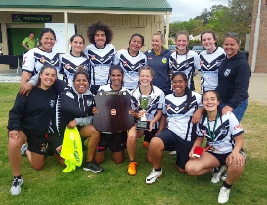 WINNERS: Griffith Black and Whites under 16s side has returned from Albury as Women's Country Rugby League cup champions