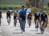 Titus Madeley edged out his Wagga Cycling Club teammates Luke Nixon and Hunter Behnke to claim the Dean Carter Memorial in Grififth. Picture by Andrew McLean