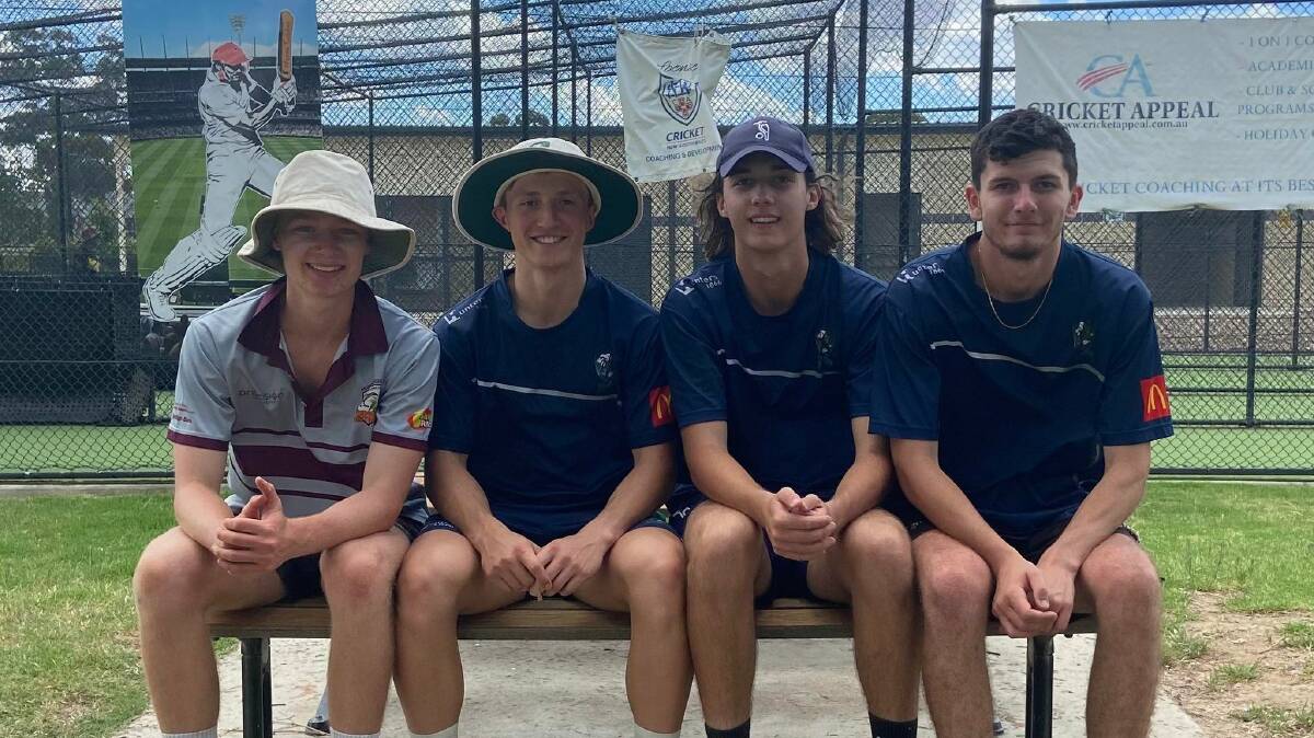 REPRESENTING: Hay's Fergus Cattanach with Griffith's Hayden Forner, Noah Gaske and Ben Signor played as part of the Riverina Country Colts side. PHOTO: Sarah Signor