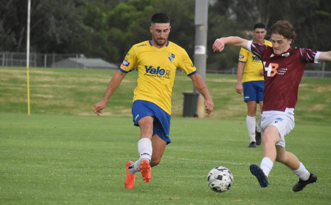 Josh De Rossi's strong performance last week for Yoogali SC was noticed as he was named in the Capital Football NPL Men's Team of the Week. Picture by Liam Warren