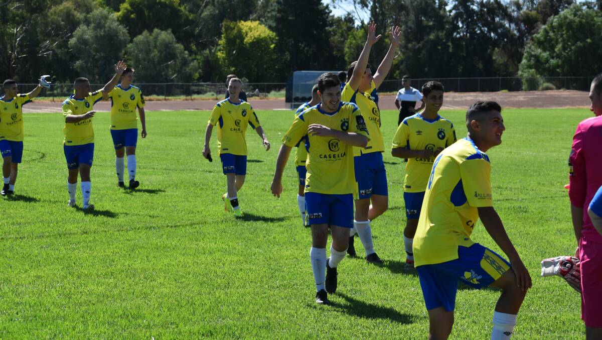 BUILDING FOR NEXT YEAR: Yoogali FC preparing for the FFA Cup qualifier back in March which was called off due to COVID concerns. PHOTO: Liam Warren