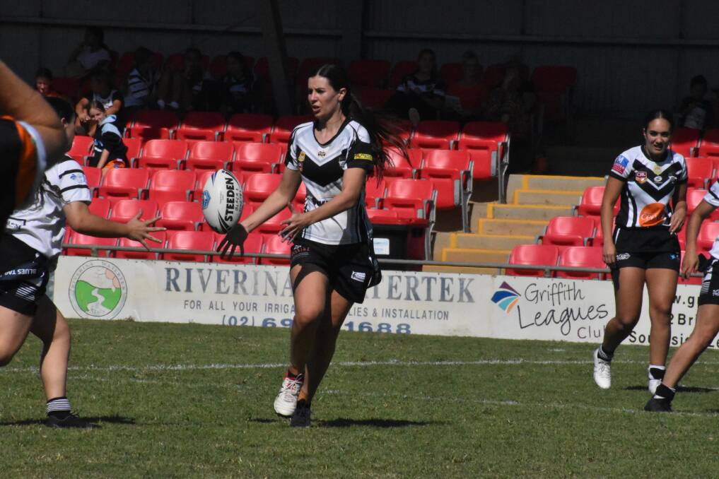 DOMINATION: Breeanna Coelli scored two first half tries as the Black and Whites came away with a massive victory. PHOTO: Liam Warren