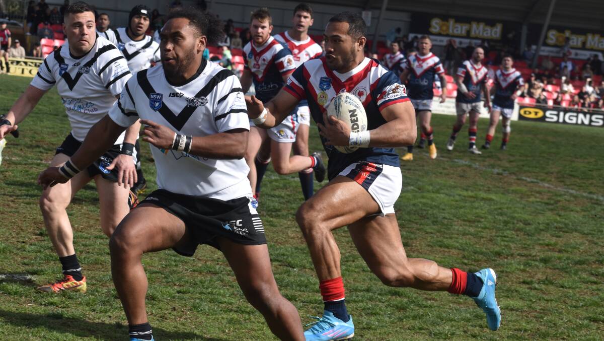DPC Roosters' Jonathon Sila looks to make a break during his side's victory over Black and Whites in the preliminary final last weekend. Pictures by Liam Warren