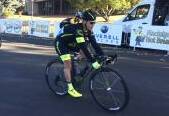 GRUELING EVENT: Peter Budd at the finishing line for the Grafton to Inverell road race. PHOTO: Supplied