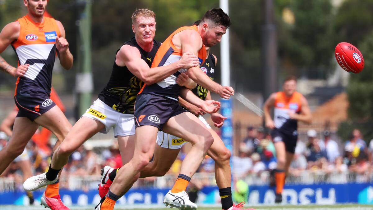 CHANGING TIMES: GWS Giants and Richmond squared off in a grand final rematch during the preseason. Both sides now find themselves sitting outside the top eight. PHOTO: Emma Hillier